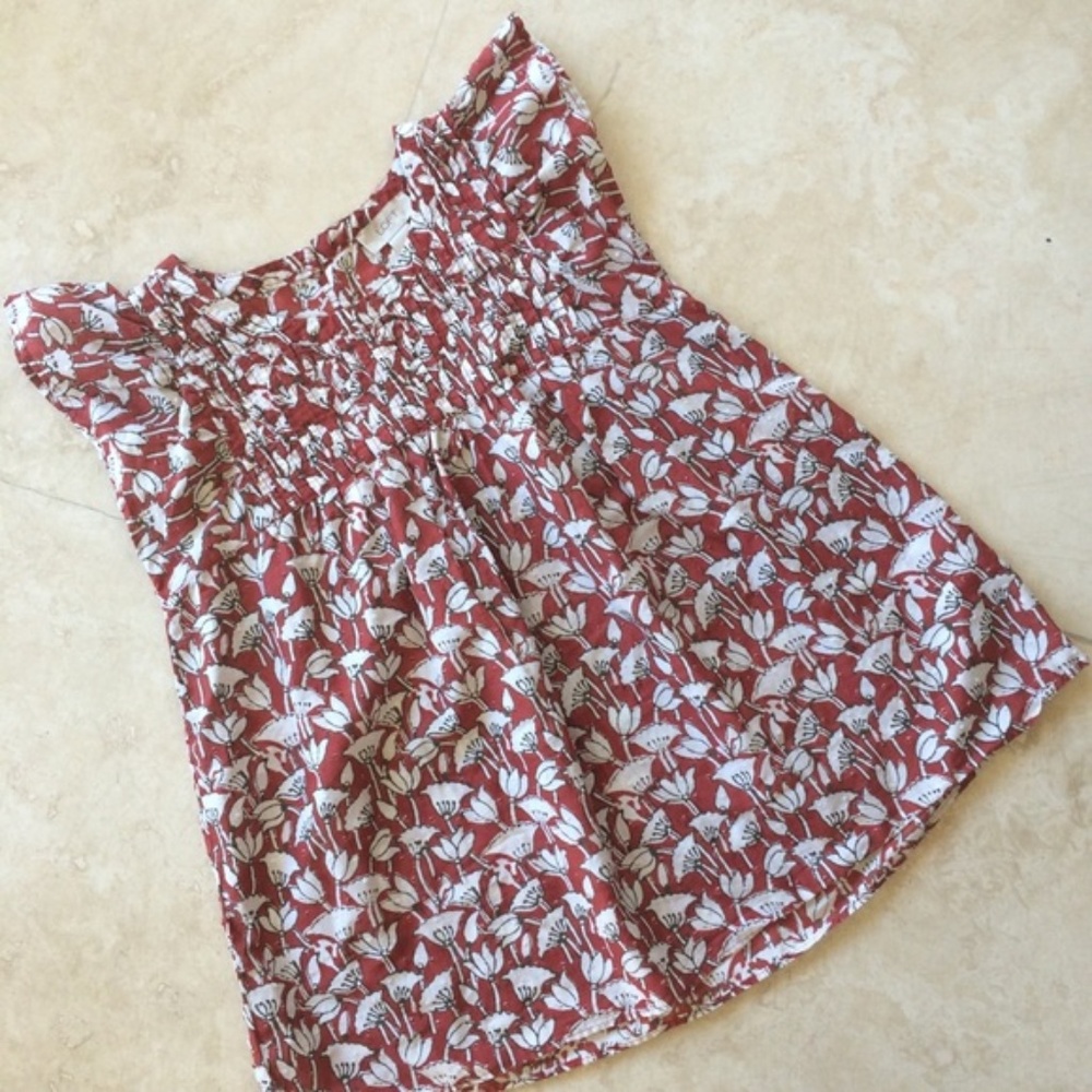 Loft Cotton Baby Doll Top White Rust S